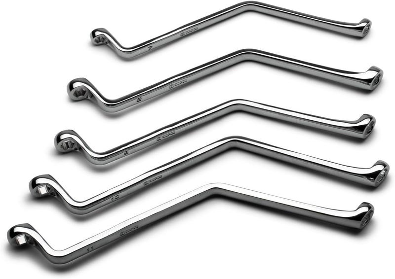 Capri Tools Brake Bleeder Wrench Set, Angled Double Box End, 7 to 11 mm, 5-Piece, Metric - Image 1